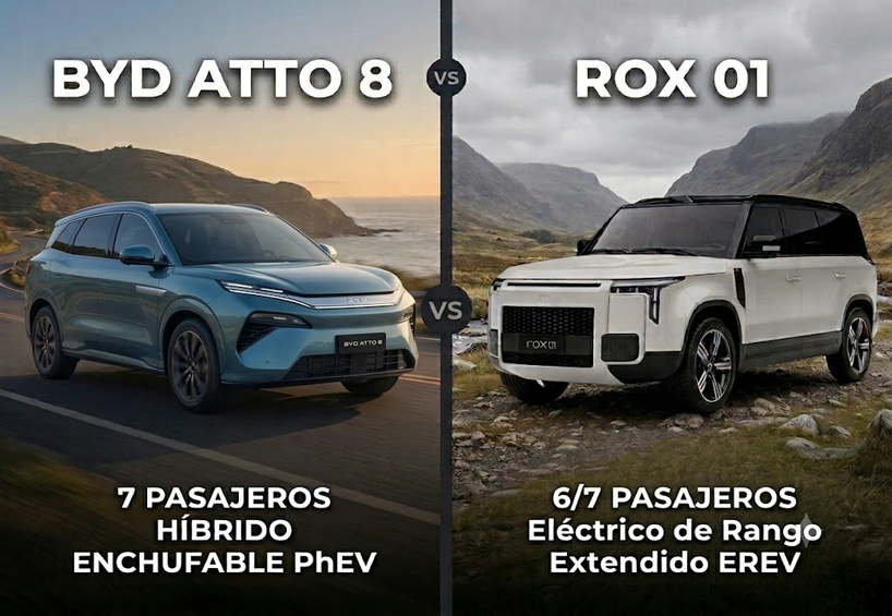 Imagen obtenida mediante inteligencia artificial de un PHEV y un EREV.